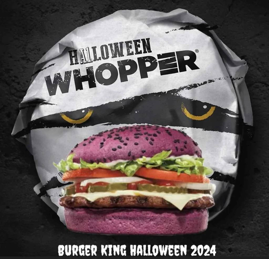 Burger King Halloween Burger - Insight Details of Addams Family Whopper With Full Menu 2024