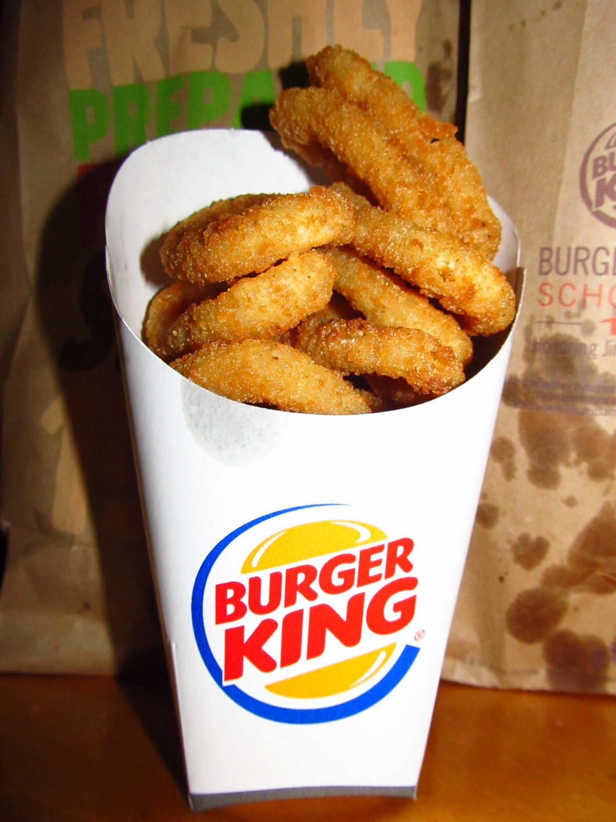 Burger King menu prices on classic side items like onion rings